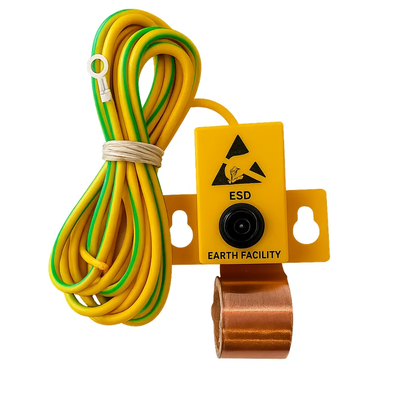 Earth facility bracket with copper tape