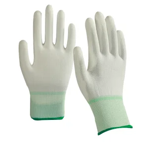 ESD White Nylon “Palm Fit” gloves