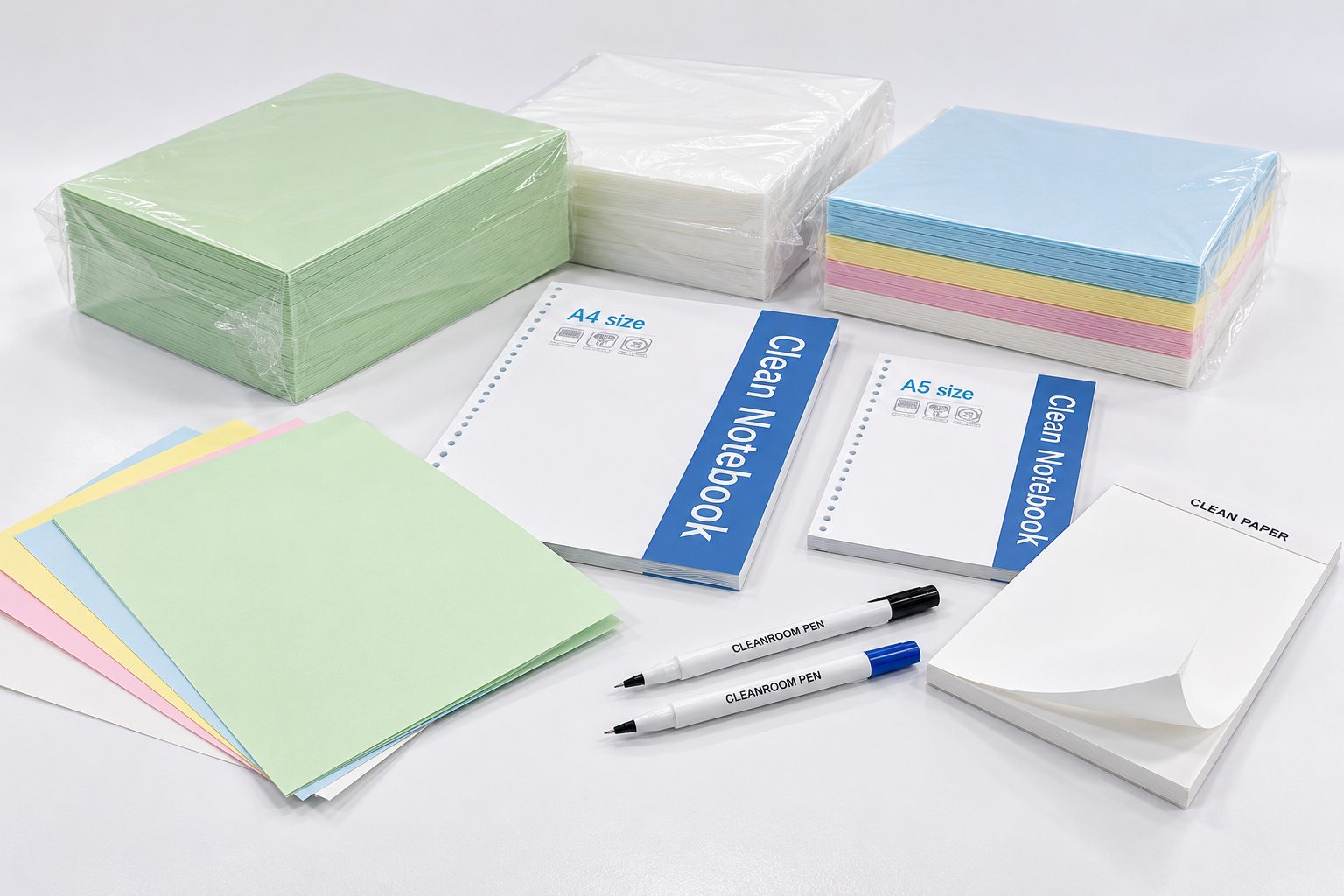 Cleanroom paper and stationery